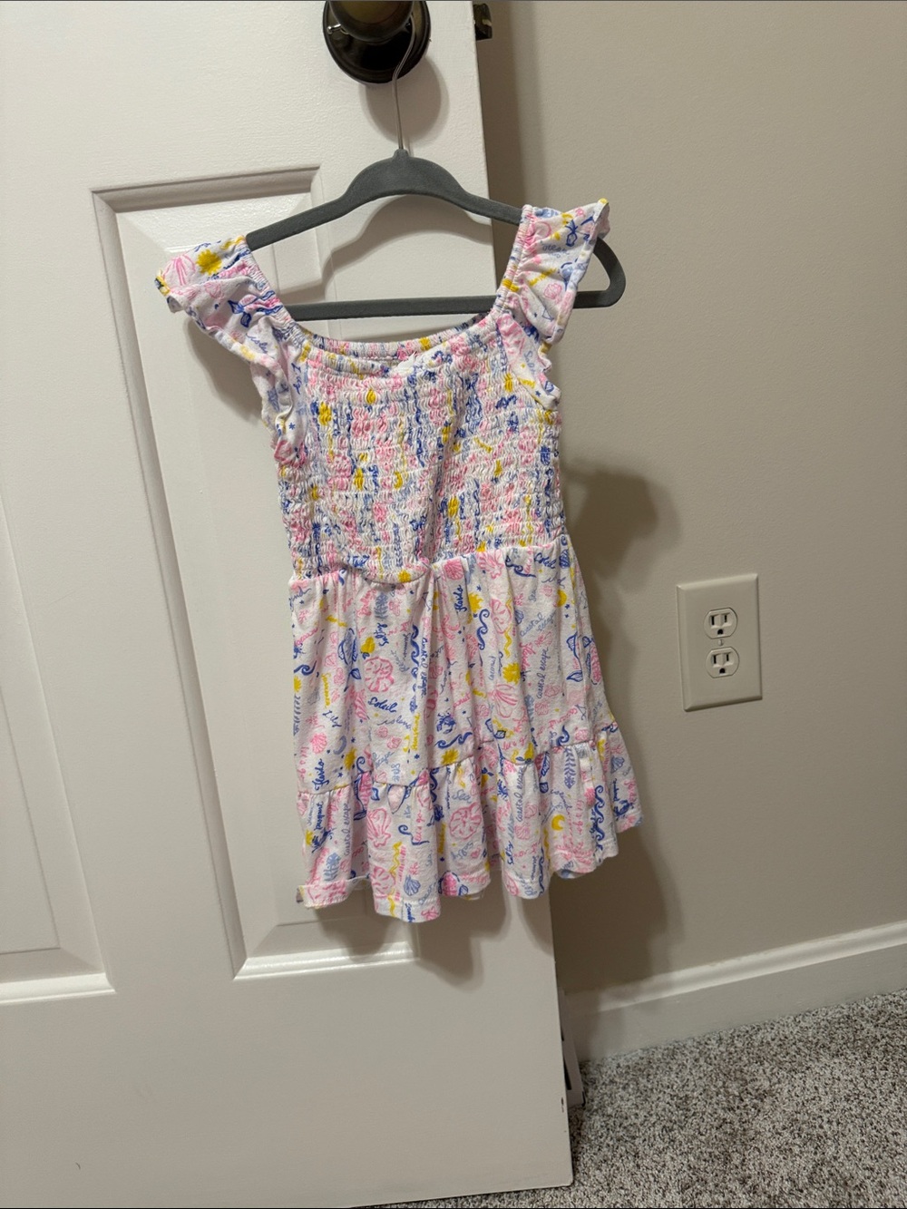 Lilly Pulitzer White Sundress with Pink, Blue & Yellow Print - Picture 2 of 3